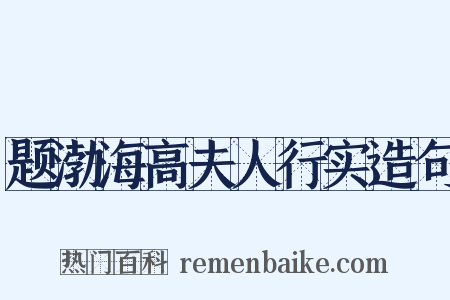 题渤海高夫人行实造句是什么意思的图片